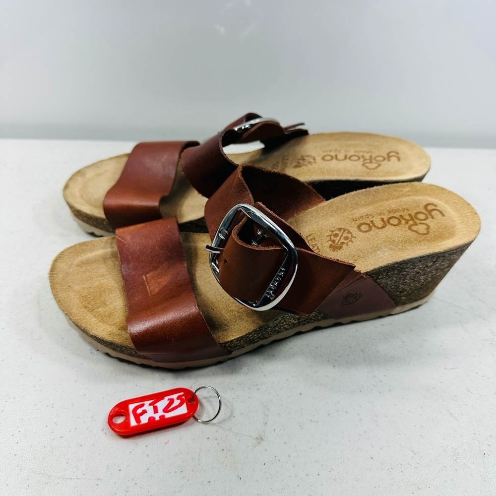 Yokono Wedge Sandals Leather Size 9 Made in Spain Boho